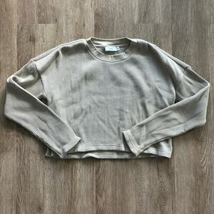Onia Cropped Long Sleeve Thermal Tan Size XS